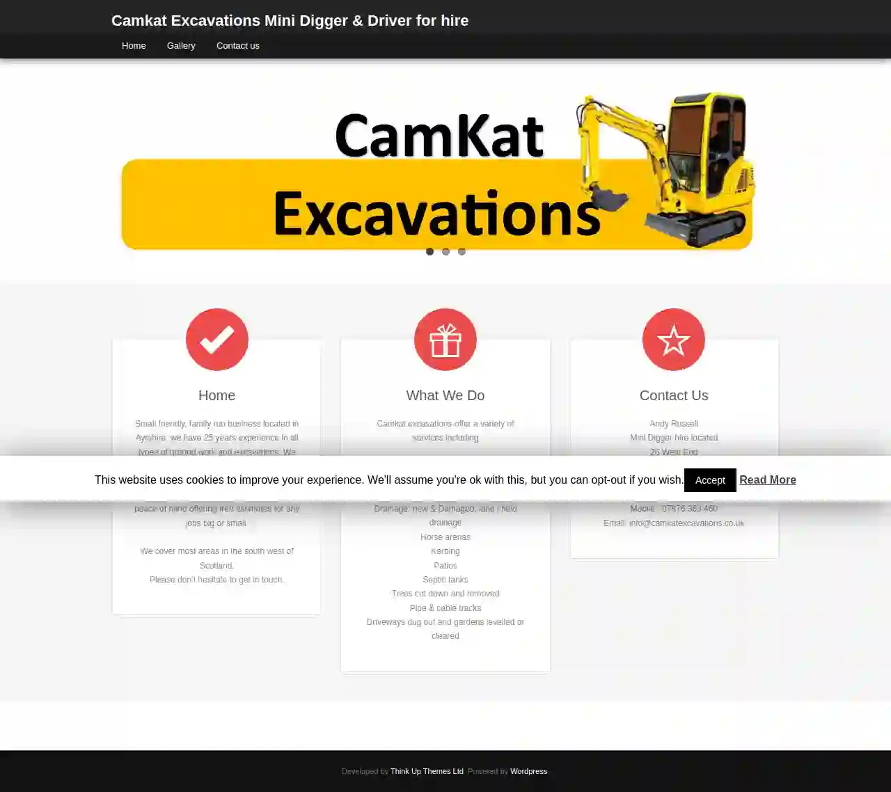 Camkat Excavations Ayrshire Mini Digger & Driver for hire