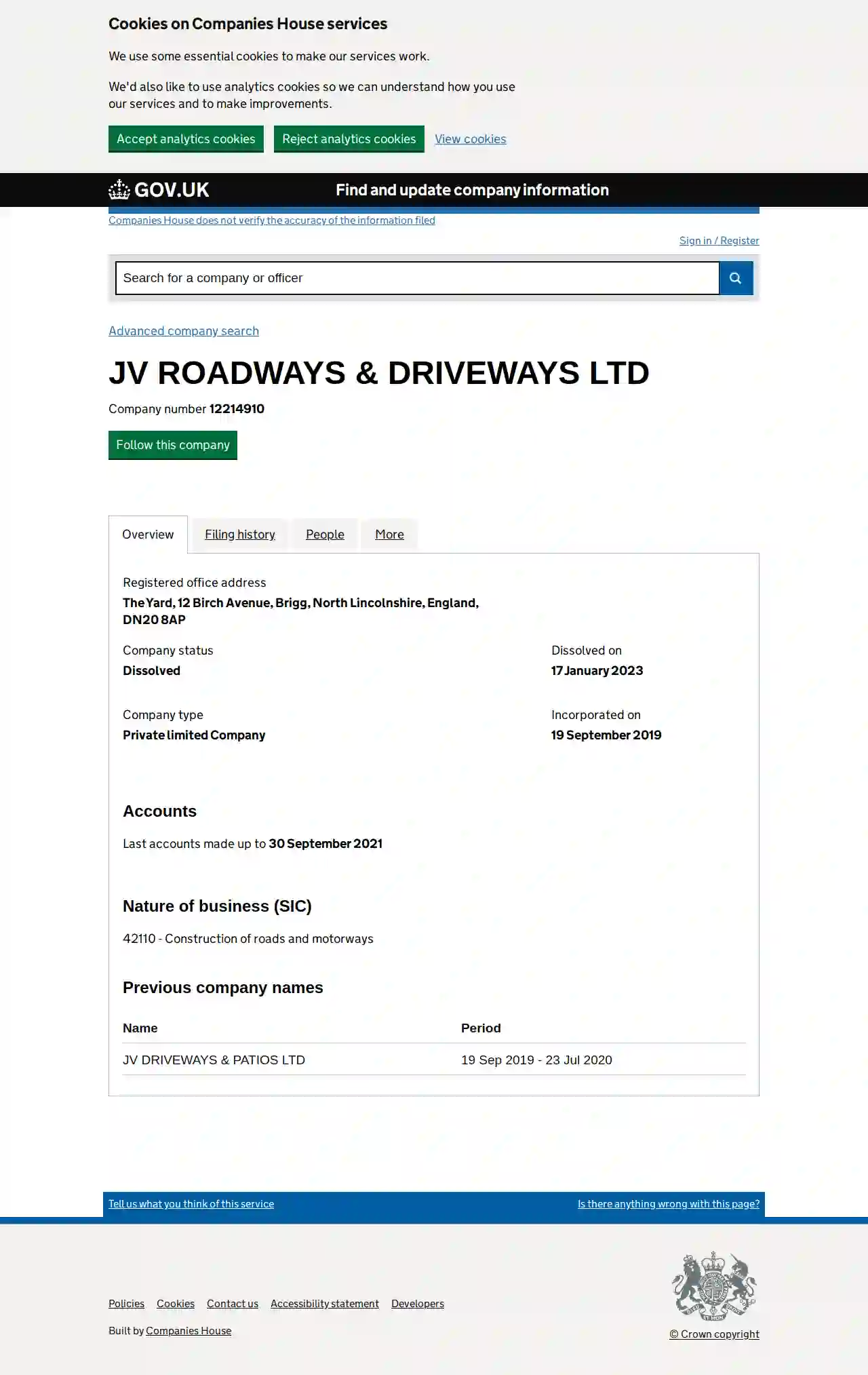 Jv Roadways & Driveways Ltd