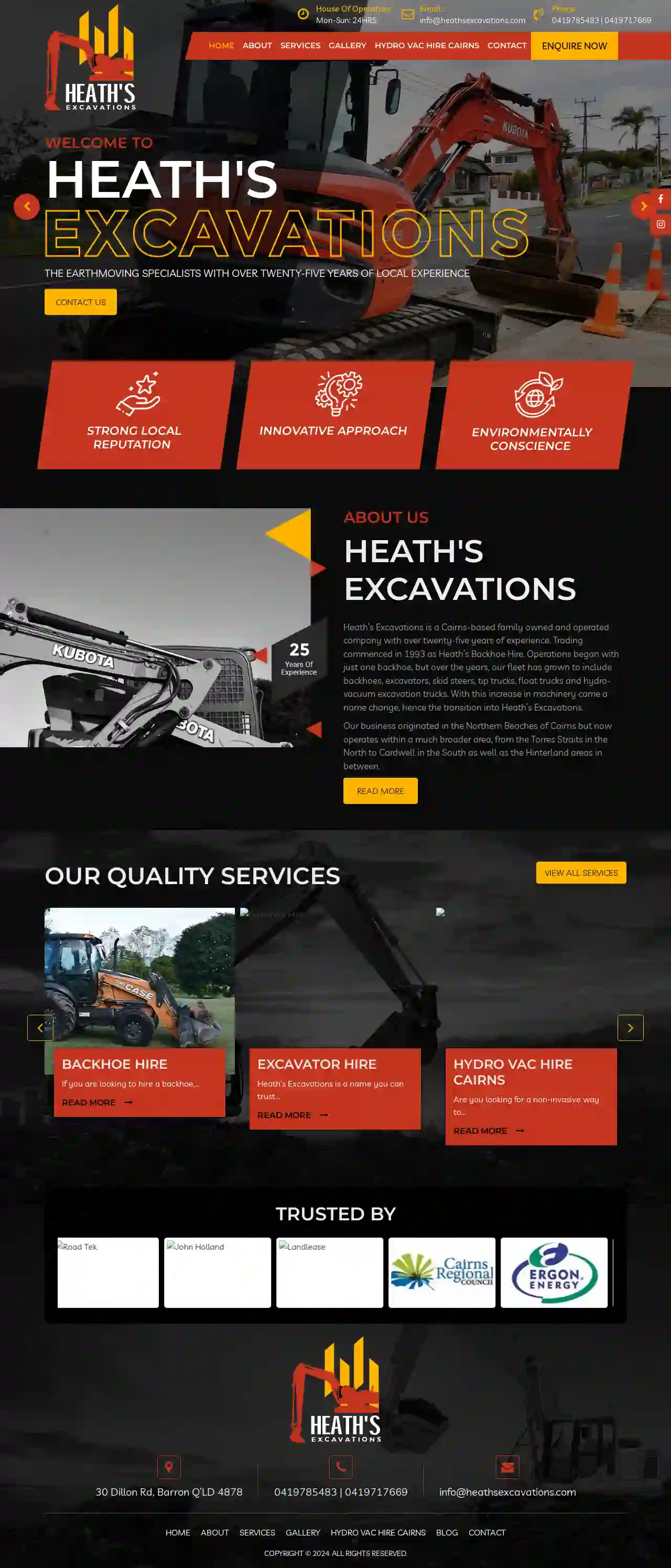 Heath's Excavations Cairns/Hydrovac Hire Cairns/Excavation cairns