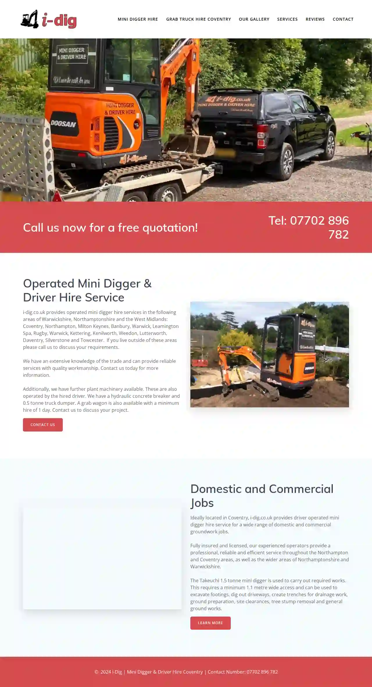 i-dig Mini Digger and Driver Hire