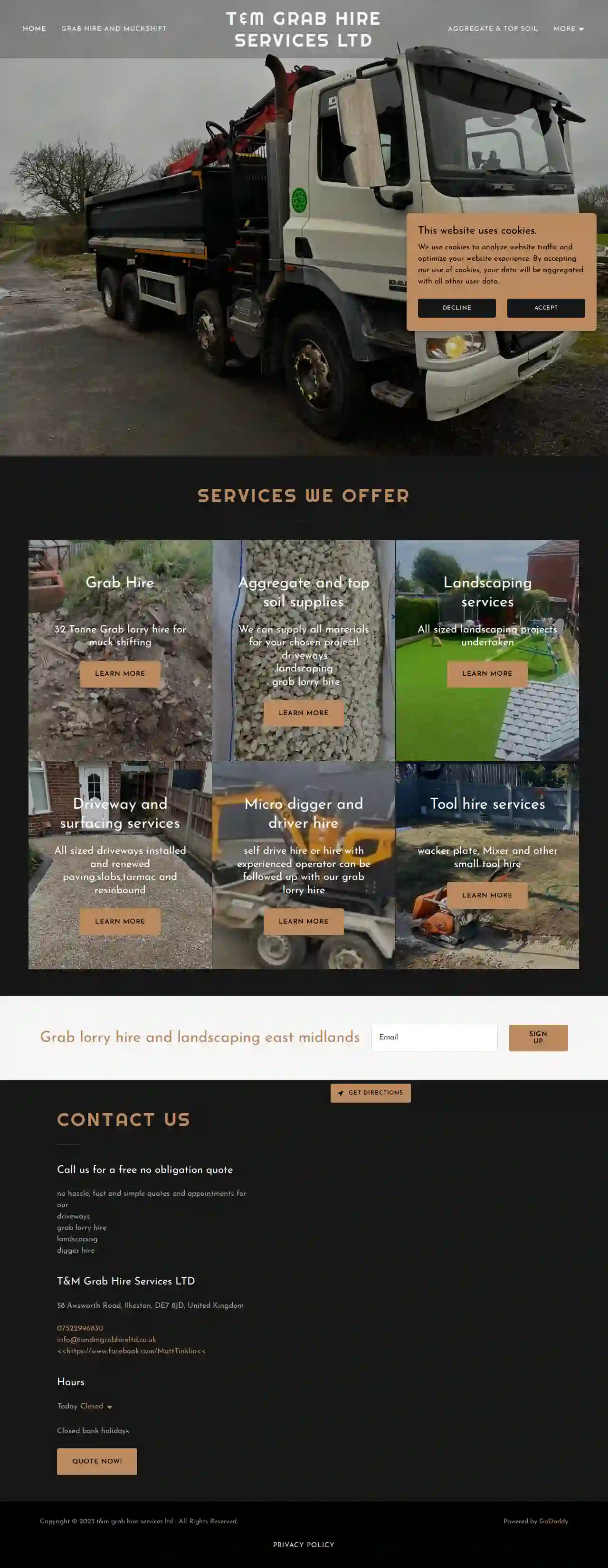 T & M Grab Hire Services Ltd | Muck Away, Top Soil, Aggregates and much more